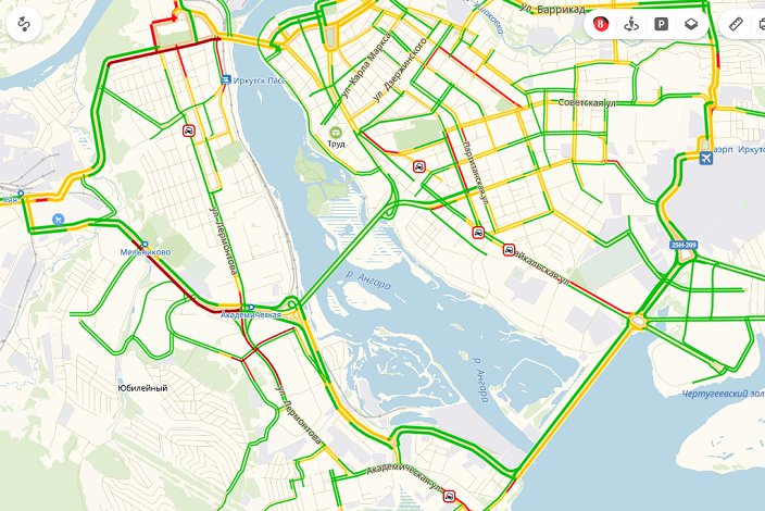 Пробки иркутск карта онлайн
