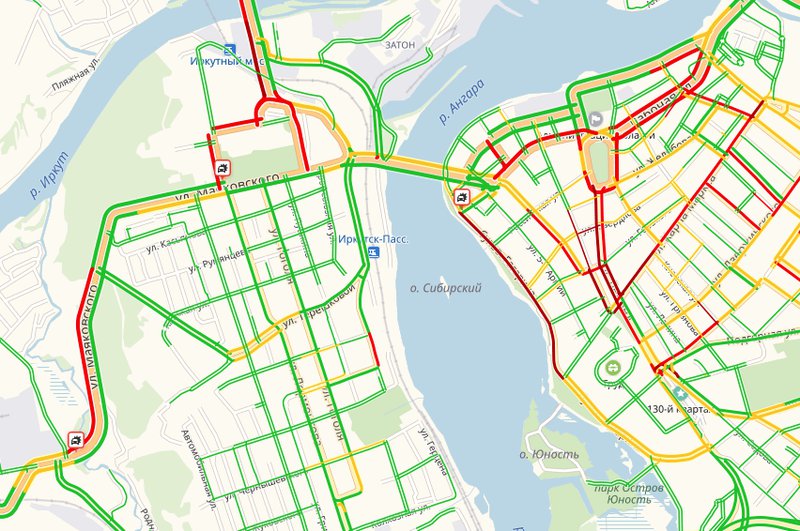 Пробки иркутск карта онлайн