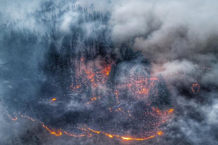 Пожар в Иркутском районе. Фото IRK.ru