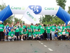 На старте.