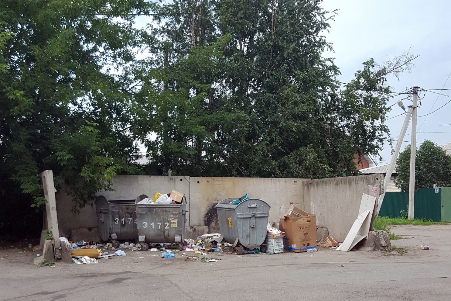 Мусорная площадка по адресу возле дома на Добролюбова, 1. Фото прислал misha3952