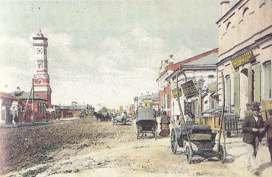 Вид на каланчу с улицы Преображенской (ныне Тимирязева), 1906. Автор: А.Д. Ермаков, из архива Иркипедии Вид на каланчу с улицы Преображенской (ныне Тимирязева), 1906. Автор: А.Д. Ермаков, из архива Иркипедии