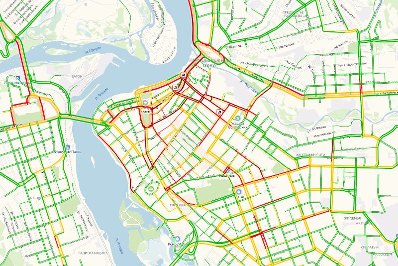 Пробки иркутск карта онлайн