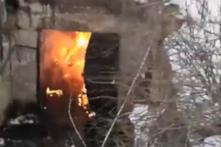 Пожар на территории Усольехимпрома. Скриншот видео