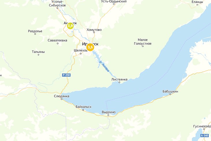 Скриншот сервиса «Яндекс.Карты»