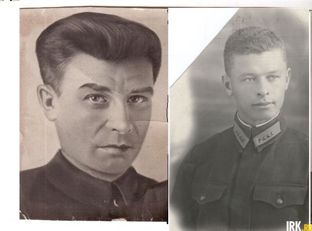Слева: Рыков Семён Ильич (1904-1943). Волховский фронт, 54 Армия, 198 сд, командир минометного подразделения. Справа - Рыков Александр Ильич (1912-1979). Сталинградский фронт, стр.полк, командир взвода 1382. Уроженцы с.Косая Степь, Ольхонского р-на.