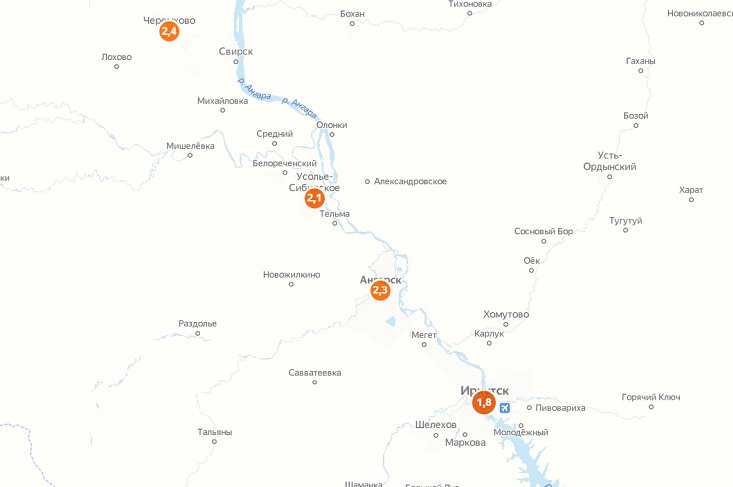 Карта иркутск 45