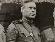 Охотников Тимофей Васильевич (1812 – 1945). Участник Великой Отечественной войны с 6.07.1941 г. по 1945 г., водитель, старшина 16-ой Гвардейской стрелковой дивизии. Пропал без вести в мае 1945 г. в  Берлине. Фото прислала Варвара Рукавишникова