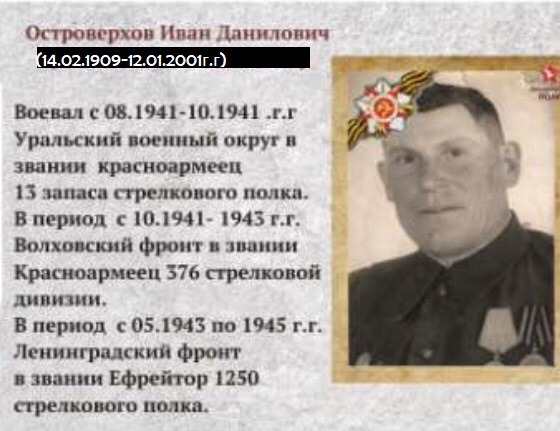 Прошел всю войну. Ефрейтор 1250 стрелкового полка. Фото прислали семья Гузенко и семья Островерховы