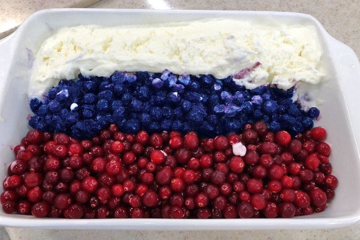 Десерт из пломбира, голубики и клюквы. Фото пресс-службы ОНФ Иркутск