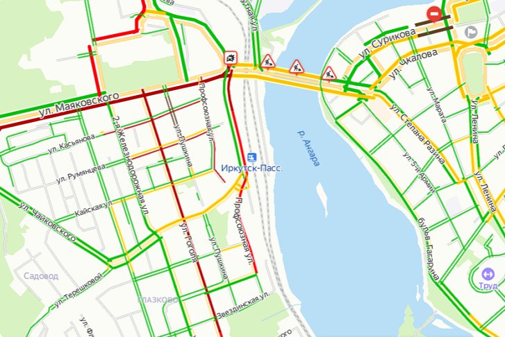 Карта пробок иркутск онлайн