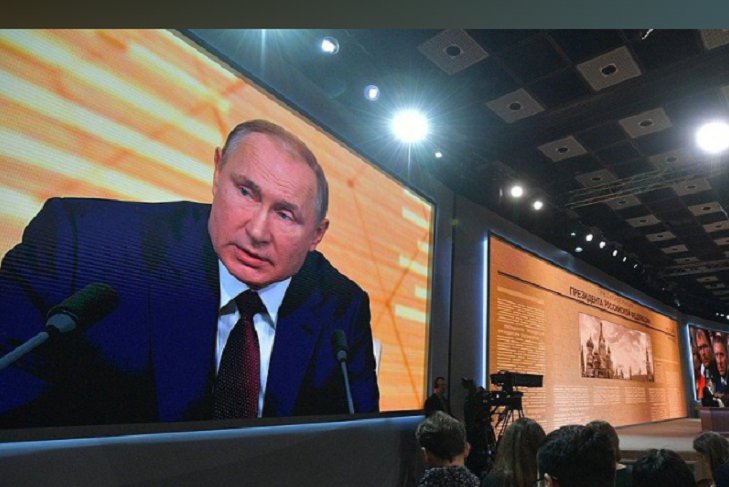 Пресс-конференция в 2019 году. Скриншот видео с сайта kremlin.ru