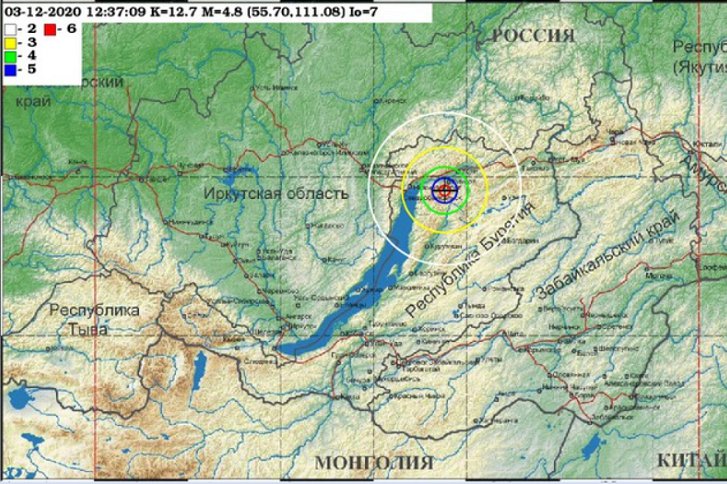Карта Байкальского филиала Геофизической службы