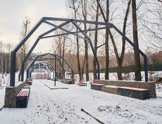 Первая зима в обновленном парке имени Парижской коммуны