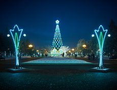 В ближайшее время в сквере появится праздничная иллюминация в виде звёздного неба.
