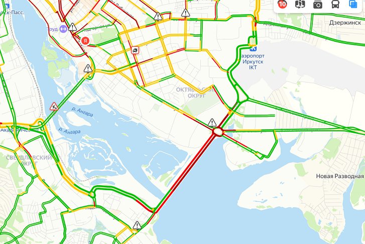 Пробки иркутск карта онлайн