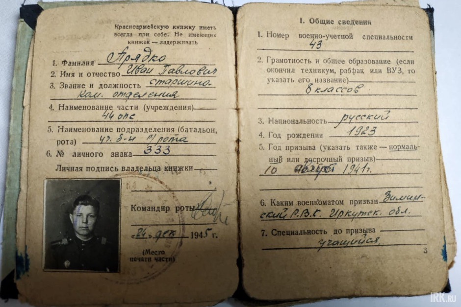Документы Ивана Прядко