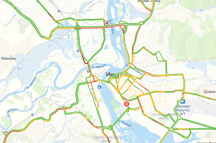 Карта пробок иркутск онлайн