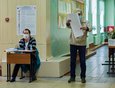 Избирательный участок в школе № 1 на Российской.