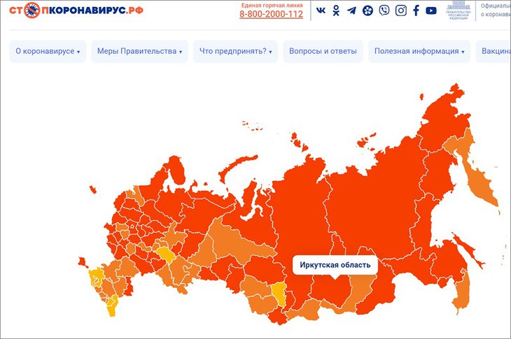 Скриншот сайта стопкоронавирус.рф