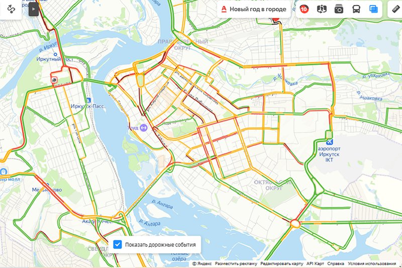 Карта пробок иркутск онлайн