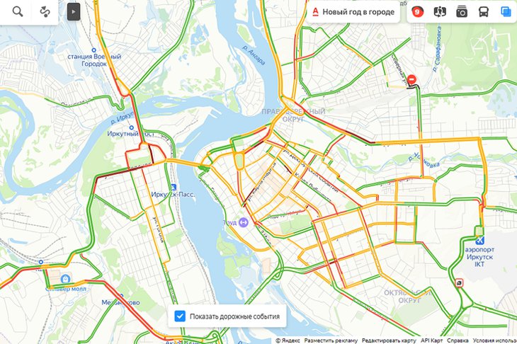 Карта пробок иркутск