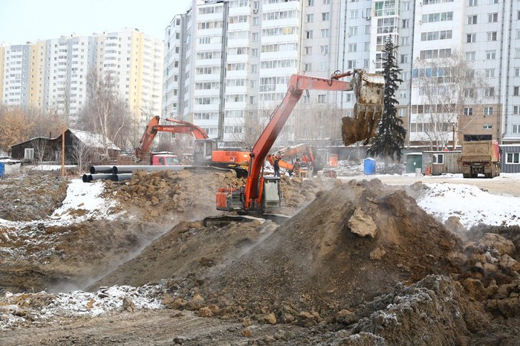 Обустройство котлована должны были закончить к 15 января. Фото пресс-службы администрации Иркутска