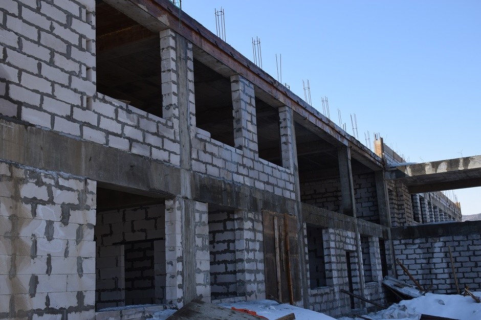 Строительство школы в Мамакане. Фото предоставлено администрацией Бодайбо и района