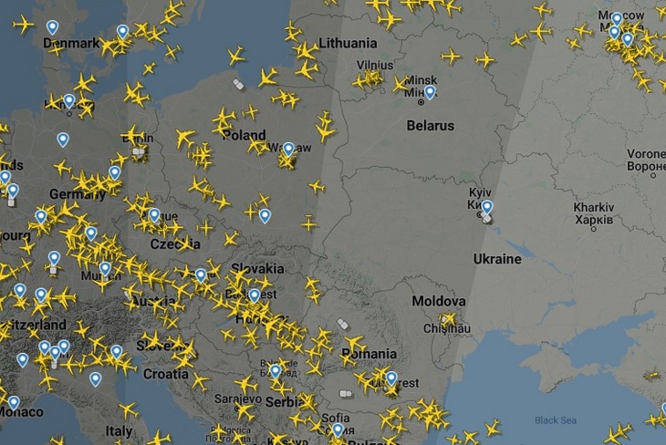 Скриншот с сайта FlightRadar24