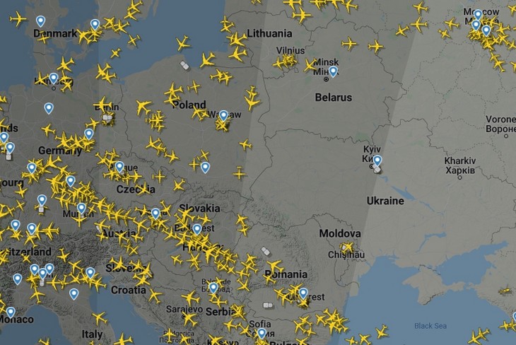 Воздушное пространство над Украиной закрыто.