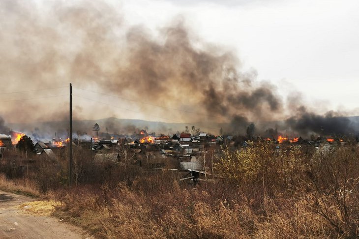 Пожар в Братском районе. Фото пресс-службы прокуратуры Иркутской области