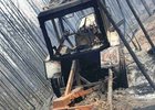 Сгоревший трактор. Фото пресс-службы СУ СК России по Иркутской области
