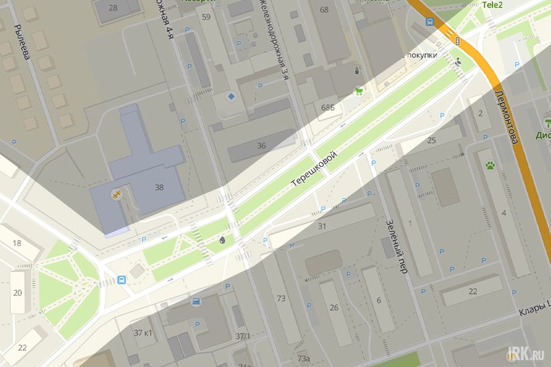 Скриншот карты с участком улицы, который благоустроили в 2019 году