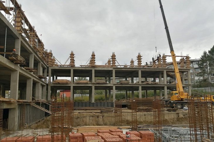 Строительство учебных блоков. Фото пресс-службы администрации Иркутска