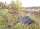 Сгоревший рулон сена. Фото пресс-службы ГУ МВД России по Иркутской области