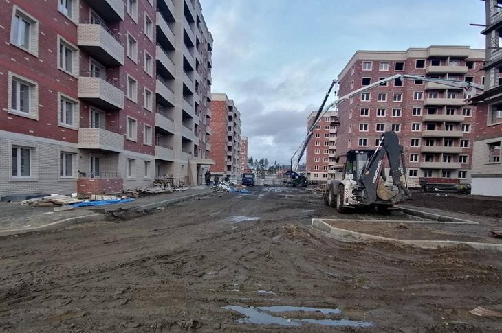 Строительство домов в Тулуне. Фото из телеграм-канала Игоря Кобзева