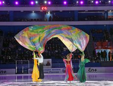 Перед матчем зрителей ждало ледовое шоу от московских артистов.