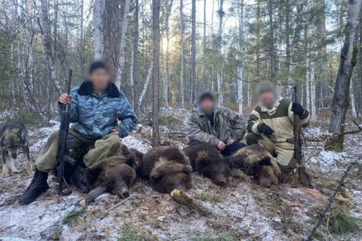 Браконьеры, убившие медведей. Фото пресс-службы ГУ МВД России по Иркутской области