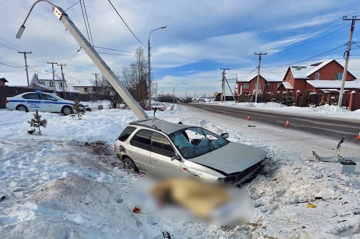 Место аварии. Фото пресс-службы ГУ МВД России по Иркутской области