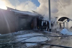 Пожар в частном доме. Фото пресс-службы ГУ МЧС России по Иркутской области