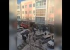 Пожар на Верхней Набережной. Скриншот видео из группы ДТП 38RUS Иркутск