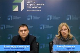 Александр Селедцов и Анна Данилова. Скриншот прямого эфира правительства Иркутской области