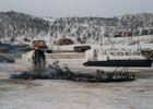 Сгоревшее судно. Фото ГУ МЧС России по Иркутской области