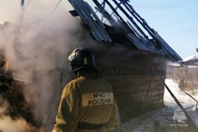 Место пожара 14 февраля. Фото пресс-службы ГУ МЧС России по Иркутской области