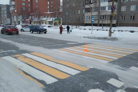 Пешеходный прееход, на котором произошло ДТП. Фото пресс-службы ГУ МВД России по Иркутской области