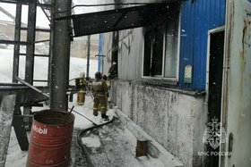 Пожар на промплощадке в Братске 14 марта. Фото ГУ МЧС России по Иркутской области