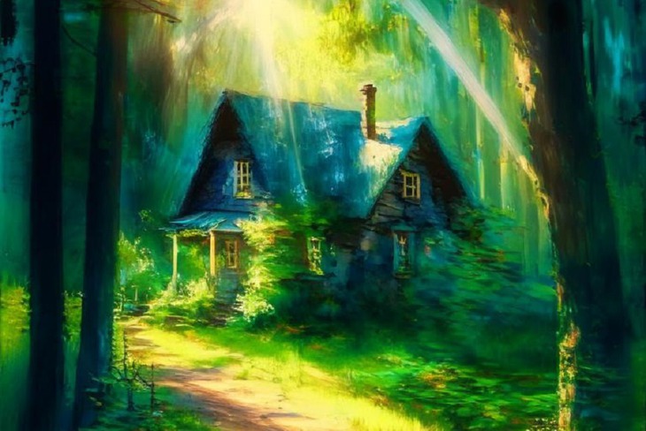 Дача с деревьями