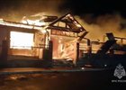 Пожар в кафе в Баяндае. Скриншот видео пресс-службы ГУ МЧС России по Иркутской области