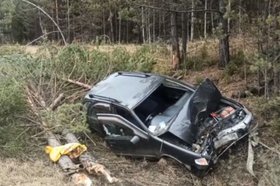 ДТП в Нижнеудинском районе. Скриншот видео пресс-службы ГУ МВД России по Иркутской области