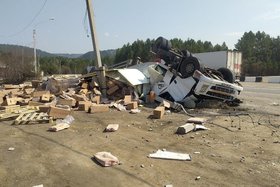 Авария в Шелеховском районе. Фото Госавтоинспекции Иркутской области